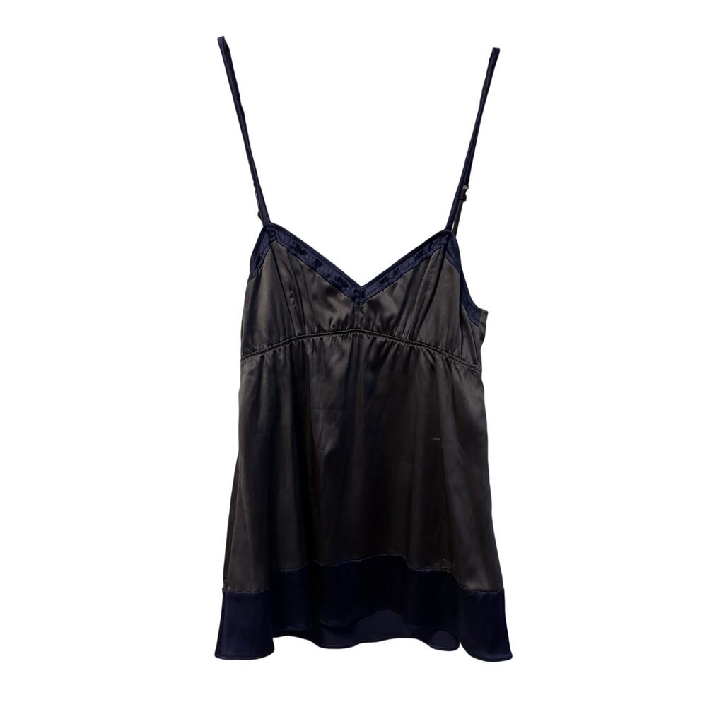 Marni Satin Silk Slip Top Camisole Dark Gray Blue Spaghetti Strap Y2K Women Sz 2